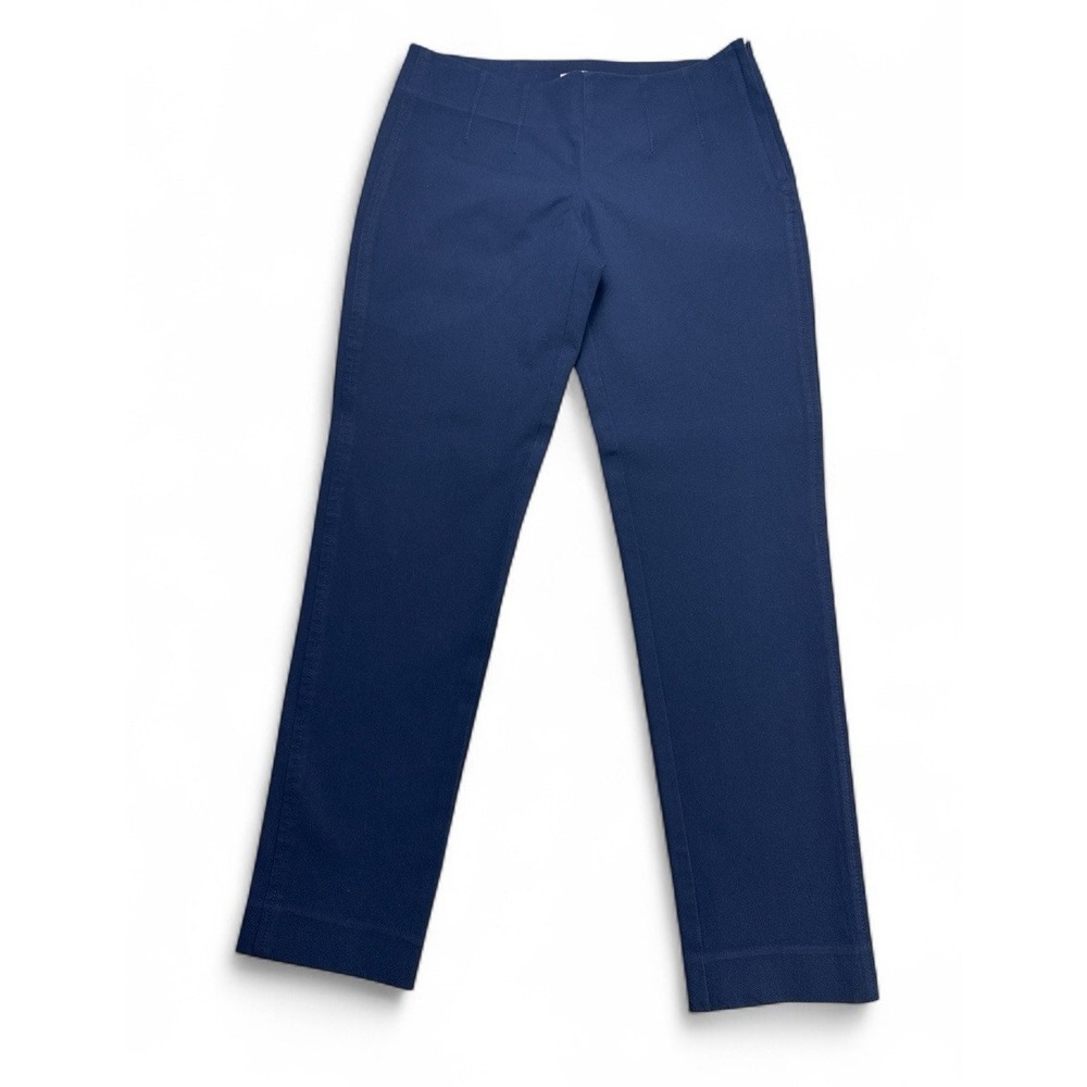 Lilly Pulitzer Blue Cotton Pants โ Faux Darts โ Side Zip โ Style 63423 โโ Size 4 - Picture 2 of 16